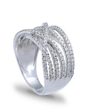Giani Bernini - Cubic Zirconia Pave Interlocking Ring (1-1/6 ct. t.w.) in Sterling Silver