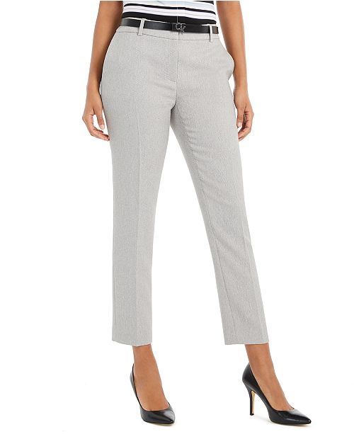 Calvin Klein Petite Slim Ankle Belted Pants Reviews Wear To