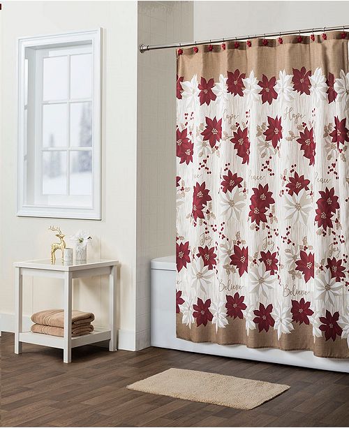Skl Home Poinsettia Shower Curtain With Hook Set Reviews