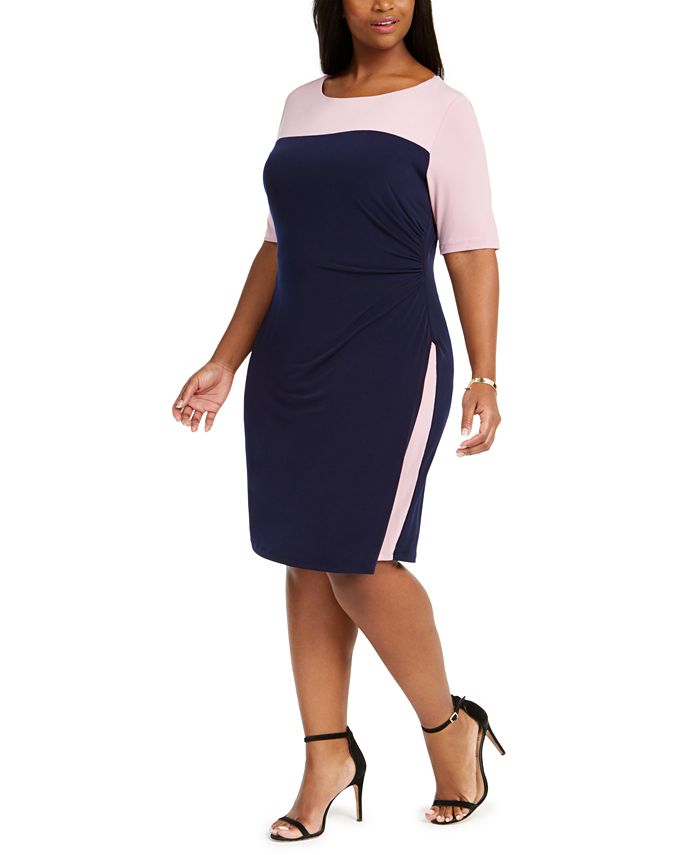 Connected Plus Size Colorblocked Sheath Dress - Macy's