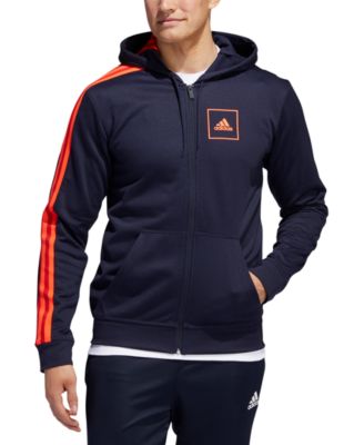 adidas originals tape fleece full zip hoodie