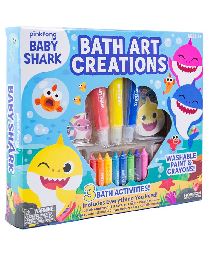 Baby Shark Bath Creations Washable Bath Paints! 3 Dissolvable Bath