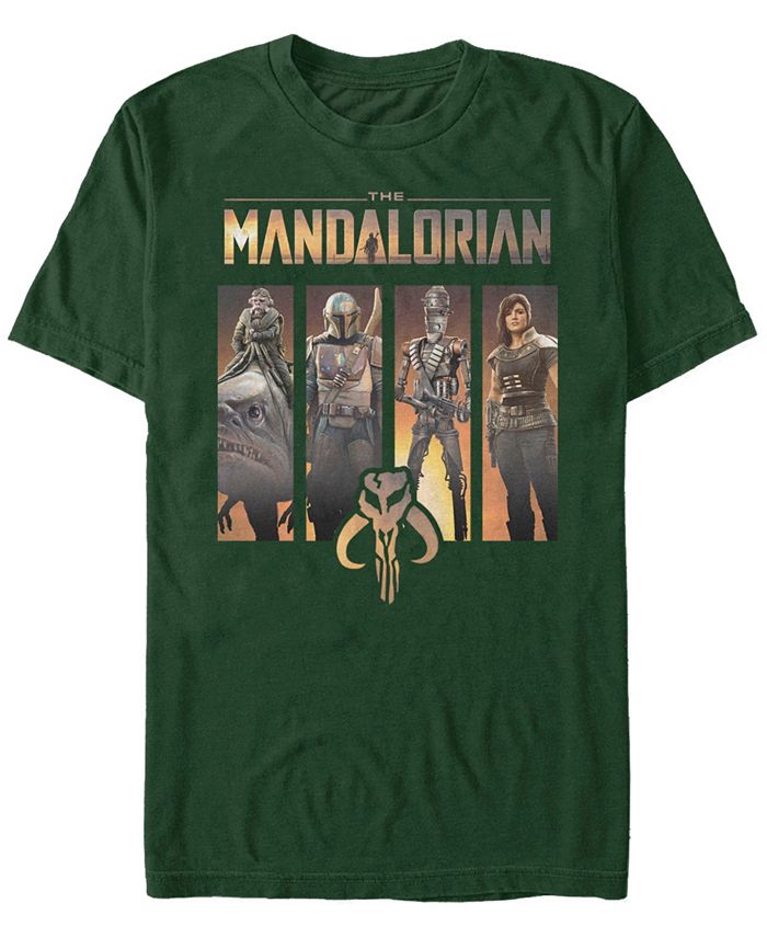 Fifth Sun - Men's Star Wars The Mandalorian Character Portrait Panels Short Sleeve T-Shirt
