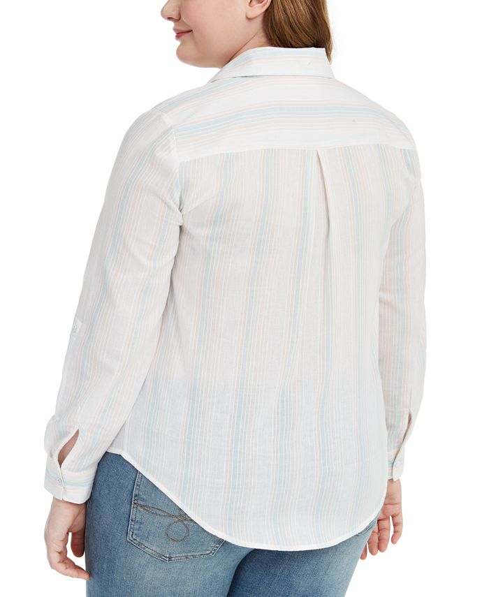 Style & Co Plus Size Striped Shirt, Created for Macy's - Macy's