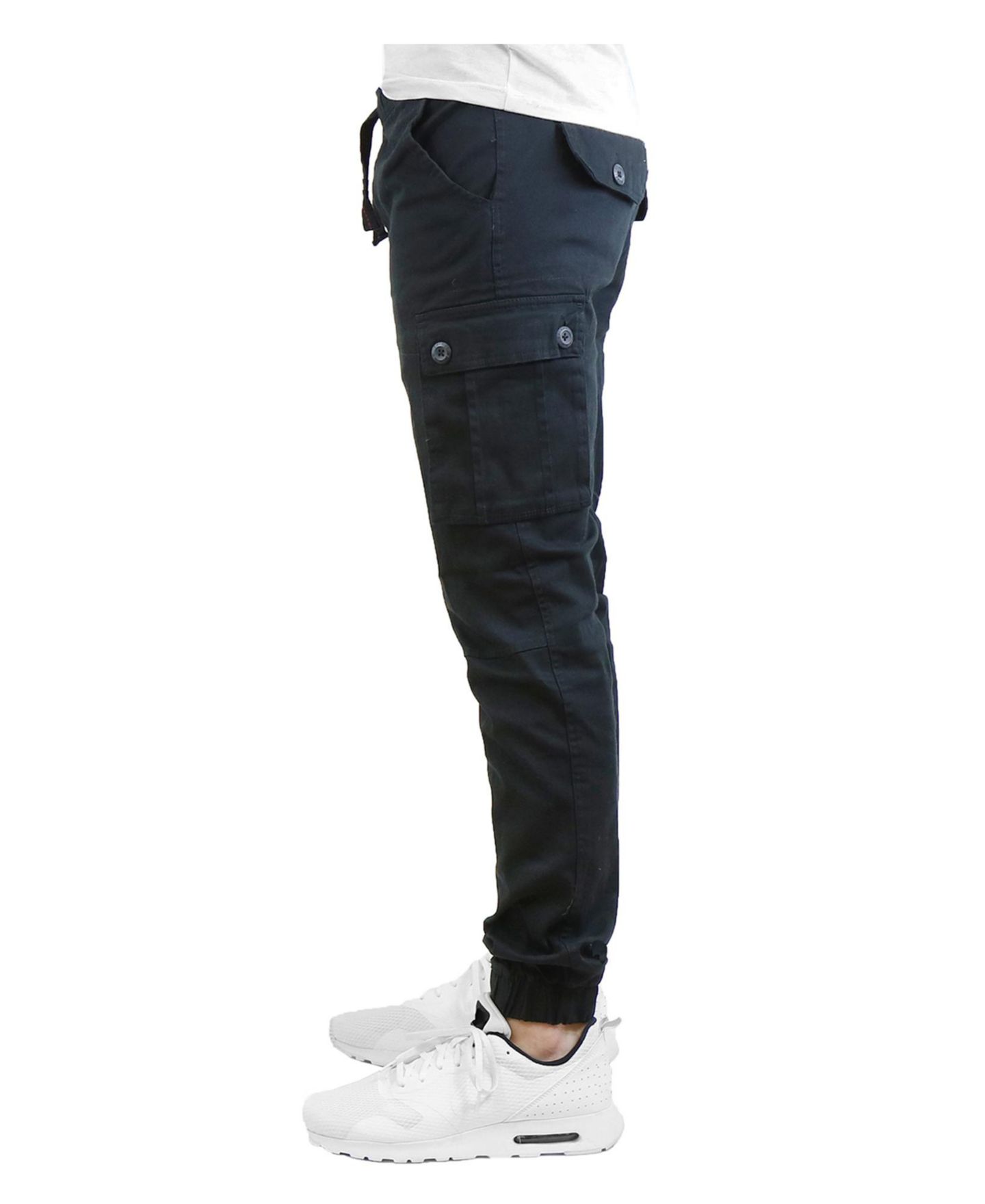 Мужские брюки Galaxy By Harvic Cotton Stretch Twill Cargo, цвет: Чёрный — фото 2