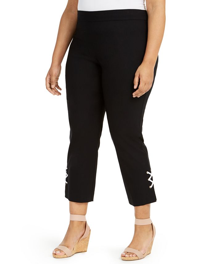 JM Collection Women's Side Lace-Up Capri Pants, Created for Macy's