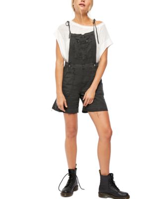 linen overall shorts