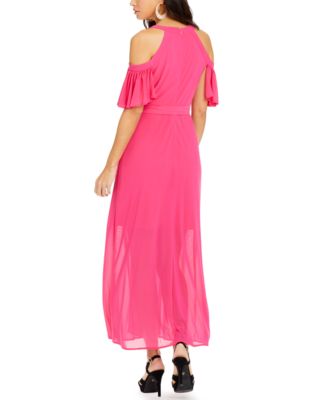 macys long pink dress