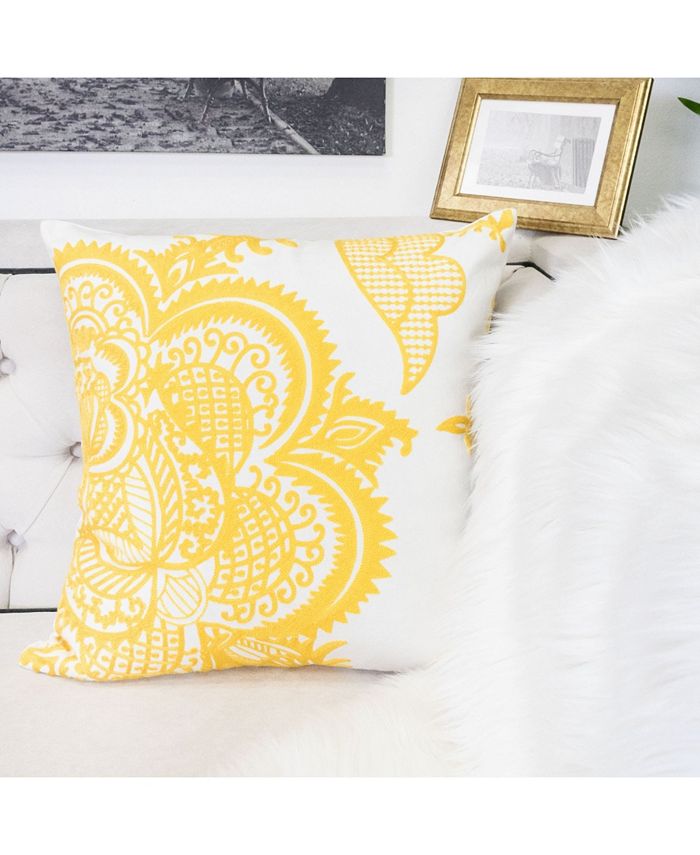 Homey Cozy Leah Cotton Square Decorative Throw Pillow Macy's