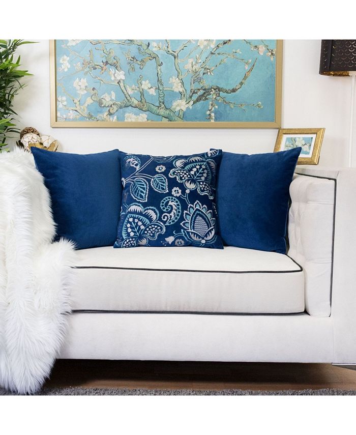 Homey Cozy Eva Embroidery Square Decorative Throw Pillow Macy's