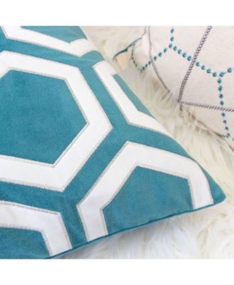 Sadie Applique Velvet Decorative Pillow, 20" x 20"