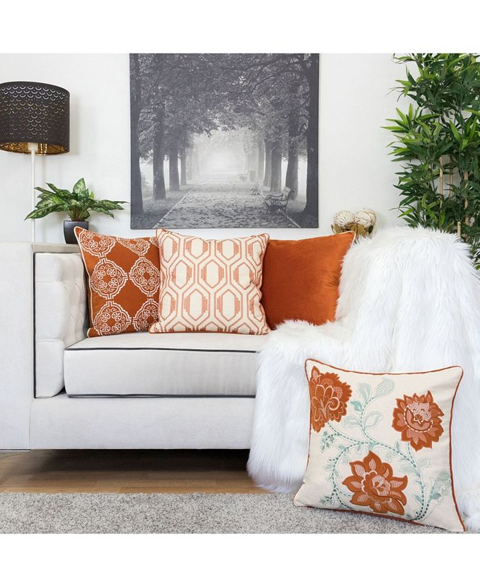 Homey Cozy Alexa Embroidery Cotton Square Decorative Throw Pillow Macy's