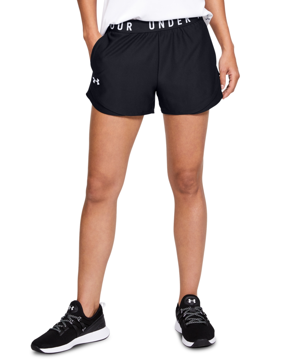 Shop Under Armour Women's Play Up Shorts In Black,black,white