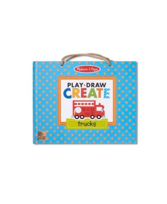 Melissa and Doug - Natural Play: Play, Draw, Create Reusable Drawing Magnet Kit – Trucks 45 Magnets, 5 Dry-Erase Markers