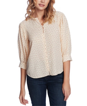 1.STATE DOTTED BLOUSON-SLEEVE TOP