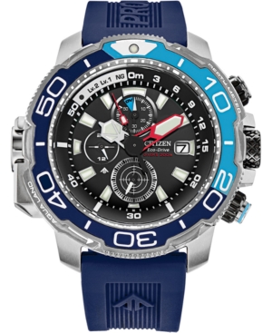 Shop Citizen Eco-drive Men's Chronograph Promaster Aqualand Blue Polyurethane Strap Watch 46mm