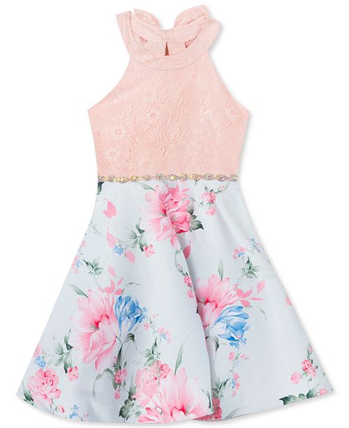 Rare Editions Big Girls Lace Floral Mikado Dress Reviews All