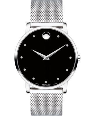 movado men's museum classic stainless steel watch