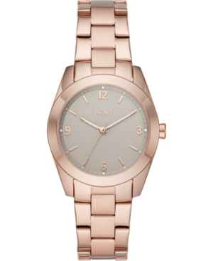 image of Dkny Women-s Nolita Rose Gold-Tone Stainless Steel Bracelet Watch 34mm
