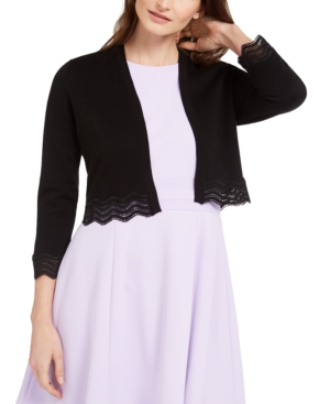 image of Calvin Klein Scallop-Trim Shrug Cardigan