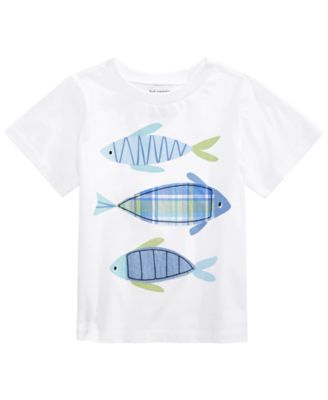 First Impressions - Baby Boys Plaid Fishies Cotton T-Shirt
