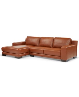 Darrium 2-Pc. Leather Sofa with Chaise, Created for Macy's