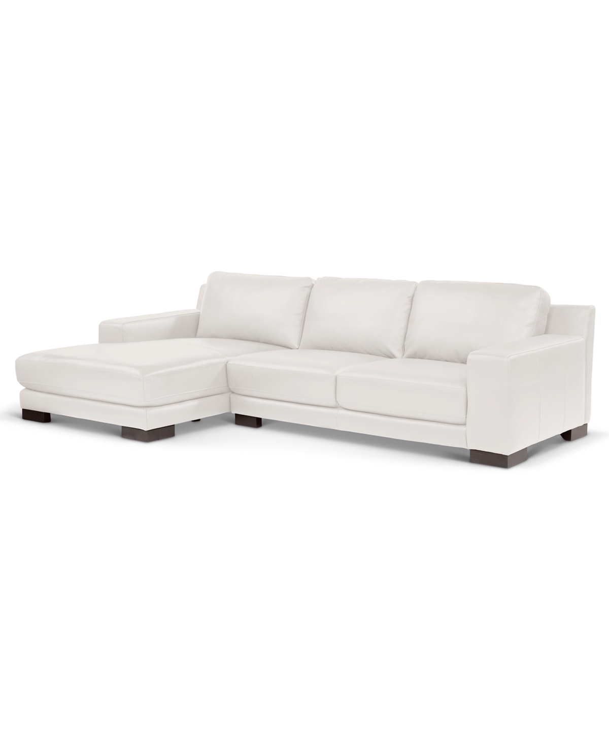 Macy's Darrium 2-pc. Leather Sofa With Chaise, Created For  In White