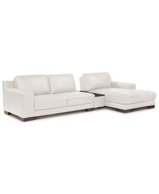 CLOSEOUT! Darrium 3-Pc. Leather Chaise Sofa with Console, Created for Macy's
