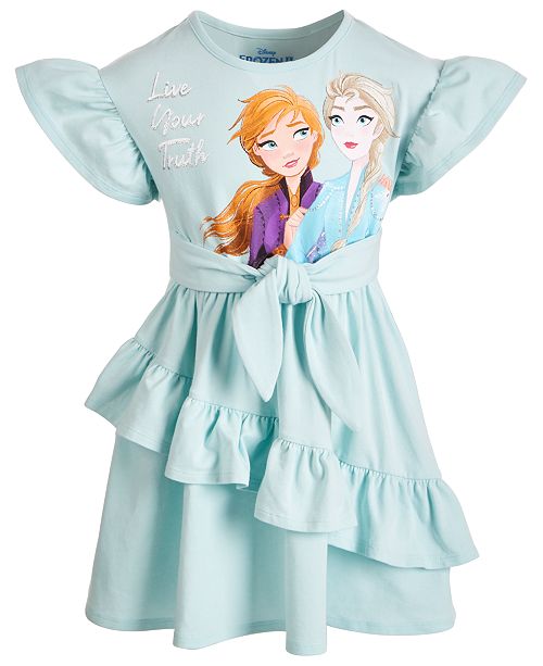 Disney Toddler Girls Elsa Anna Live Your Truth Ruffled Dress