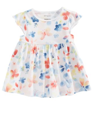 First Impressions - Baby Girls Butterfly-Print Cotton Tunic