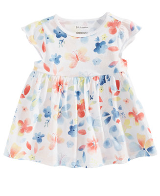 First Impressions Baby Girls Butterfly-Print Cotton Tunic, Created for ...