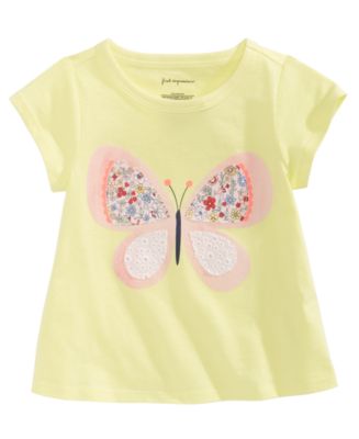 First Impressions Baby Girls Butterfly-Print Cotton T-Shirt, Created ...