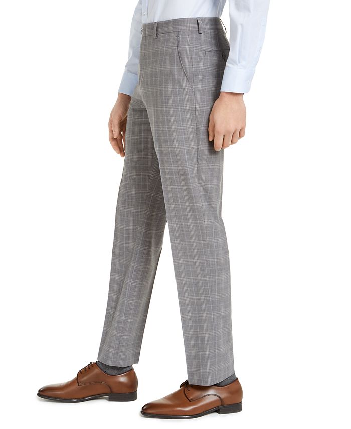 Michael Kors Men's ClassicFit Airsoft Stretch Gray Plaid Wool Suit