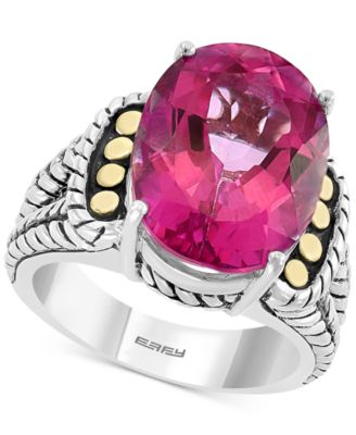 EFFY Collection - Pink Topaz Statement Ring (13-3/4 ct. t.w.) in Sterling Silver & 18k Gold