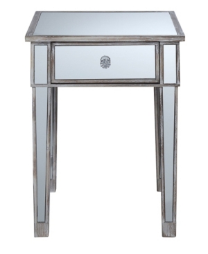 Convenience Concepts Gold Coast Mirrored End Table With Drawer