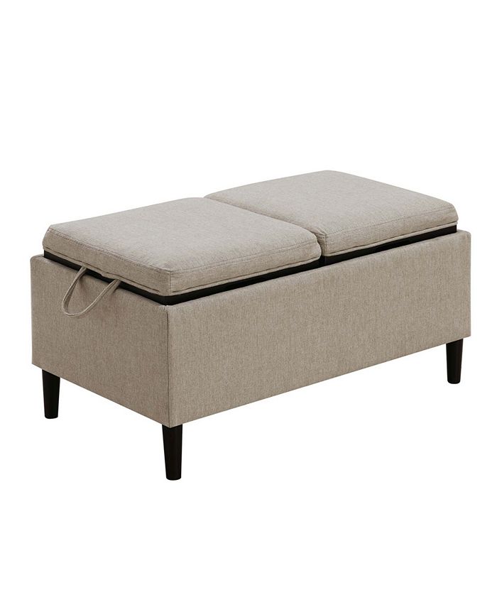 Convenience concepts designs4comfort storage shop ottoman with trays