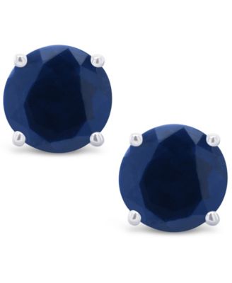 Sapphire (1-1/5 ct. t.w.) Stud Earrings in 14K White Gold. Also Available in 14K Yellow Gold