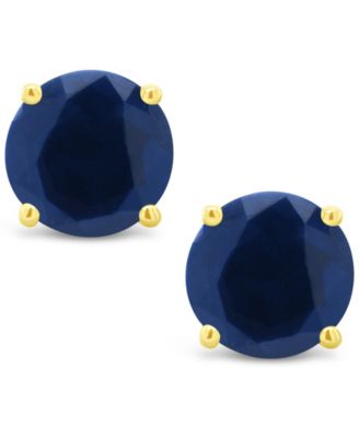 Sapphire (1-1/5 ct. t.w.) Stud Earrings in 14K White Gold. Also Available in 14K Yellow Gold