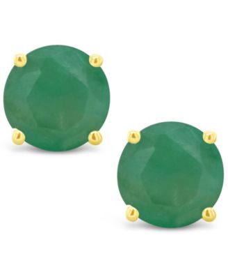 Emerald (1 ct. t.w.) Stud Earrings in 14K White Gold or 14K Yellow Gold