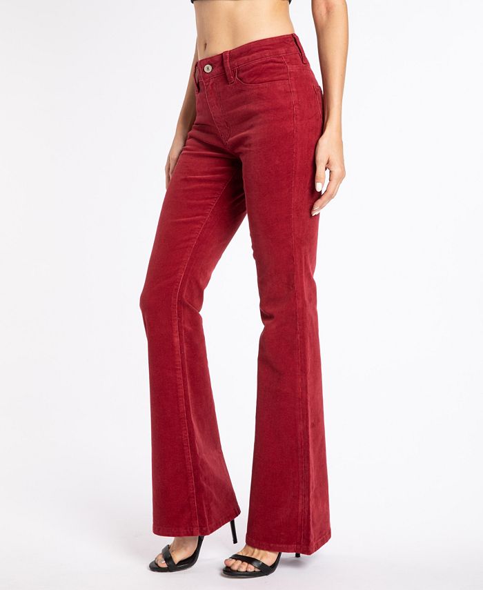 Kan Can High Rise Red Corduroy Mom Jeans - Audacious Boutique