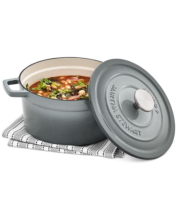 Martha Stewart Collection 4Qt. Enameled Cast Iron Round Dutch Oven