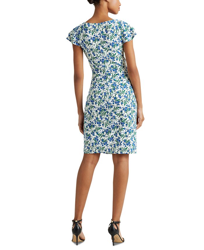 Lauren Ralph Lauren Petite Jersey Flutter-Sleeve Dress - Macy's