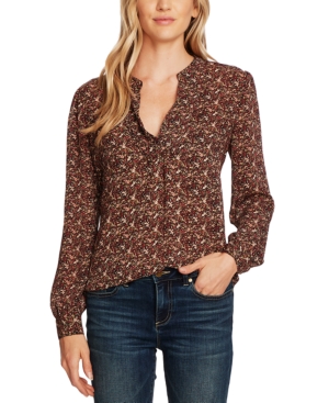 VINCE CAMUTO FLORAL-PRINT POPOVER TOP