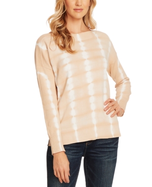 VINCE CAMUTO LONG-SLEEVE TIE-DYED COTTON TOP