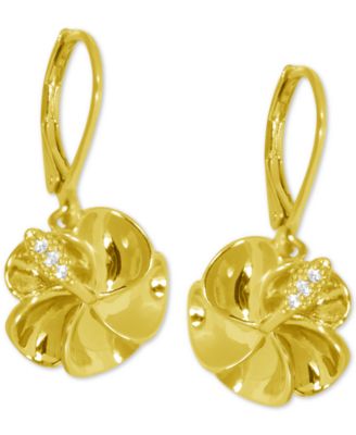 Kona Bay - Flower Drop Earrings in Gold-Plate