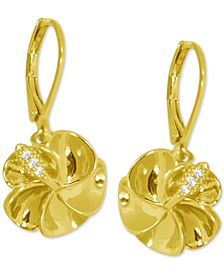 Flower Drop Earrings in Gold-Plate