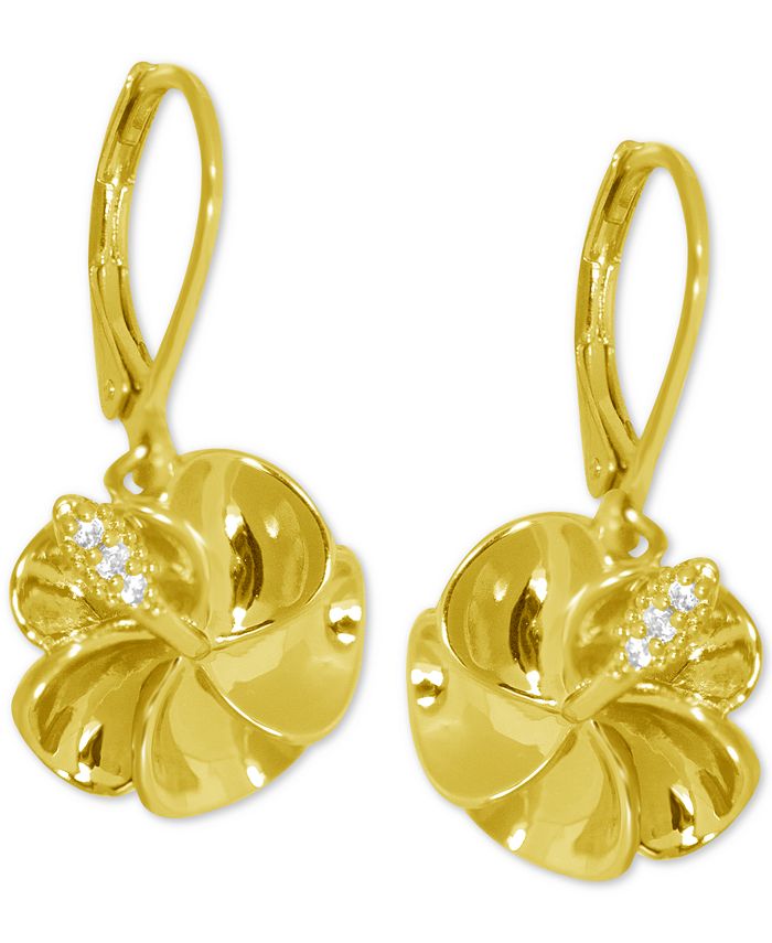 Kona Bay - Flower Drop Earrings in Gold-Plate