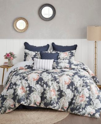Madison Park - Mavis 8 Piece California King Cotton Printed Reversible Comforter Set