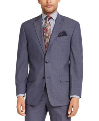 Sean John Men's Classic Fit Solid Suit Jacket Blue Size 44