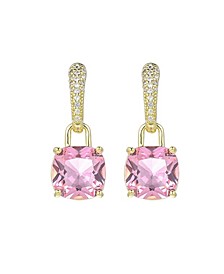 Gold-Tone Pink Topaz Accent Earrings